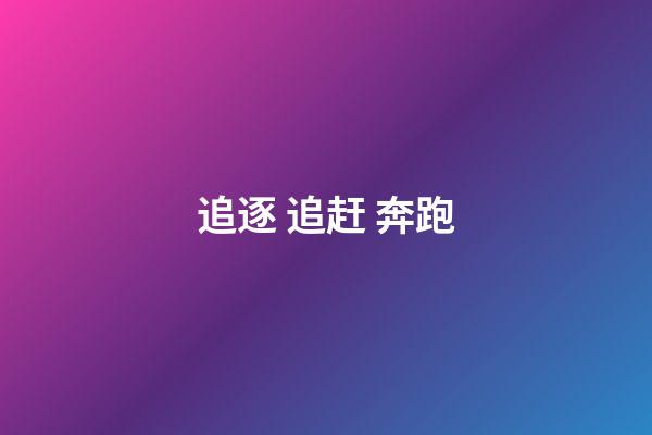 追逐 追赶 奔跑